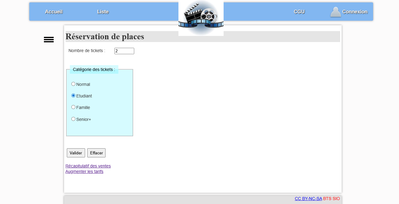 Réservation Cinéma
